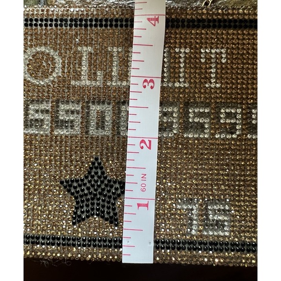 No Limit Rhinestone Clutch Purse Shoulder Bag YOLO Credit Card Money Urban Bling - Picture 12 of 15